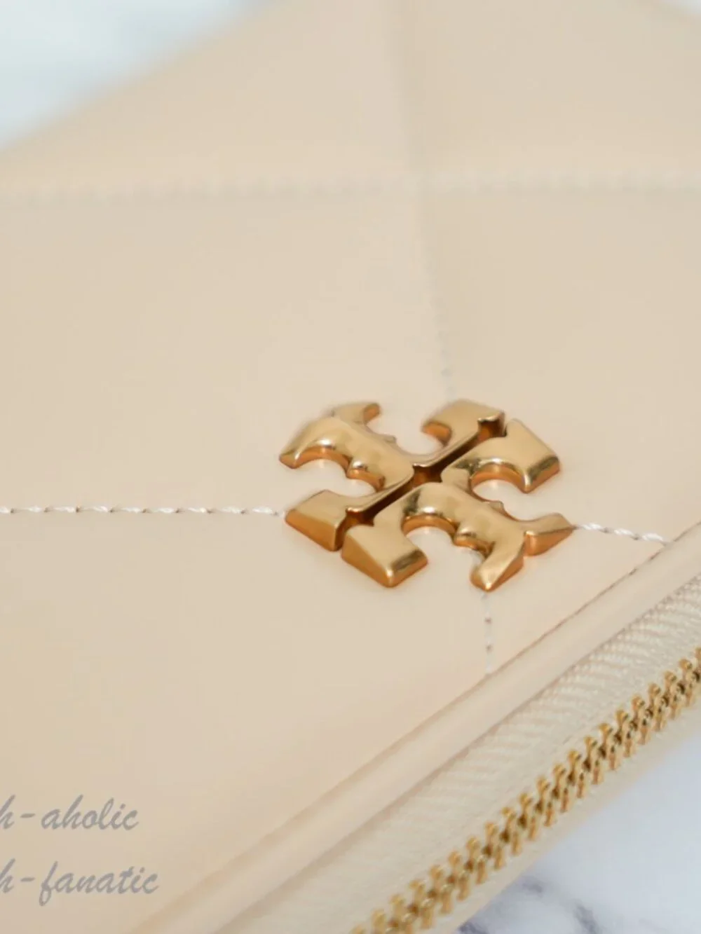 Tory Burch Kira Diamond Quilted Leather Continental Wallet in Vanilla Soft Serve